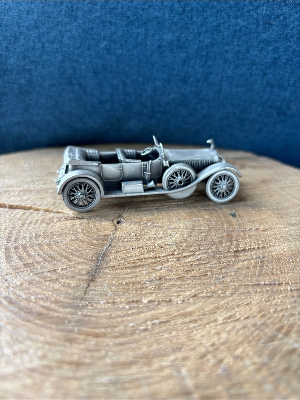 Danbury Mint Silver-Gray pewter 1914 Rolls Royce Alpine Eagle Model Car